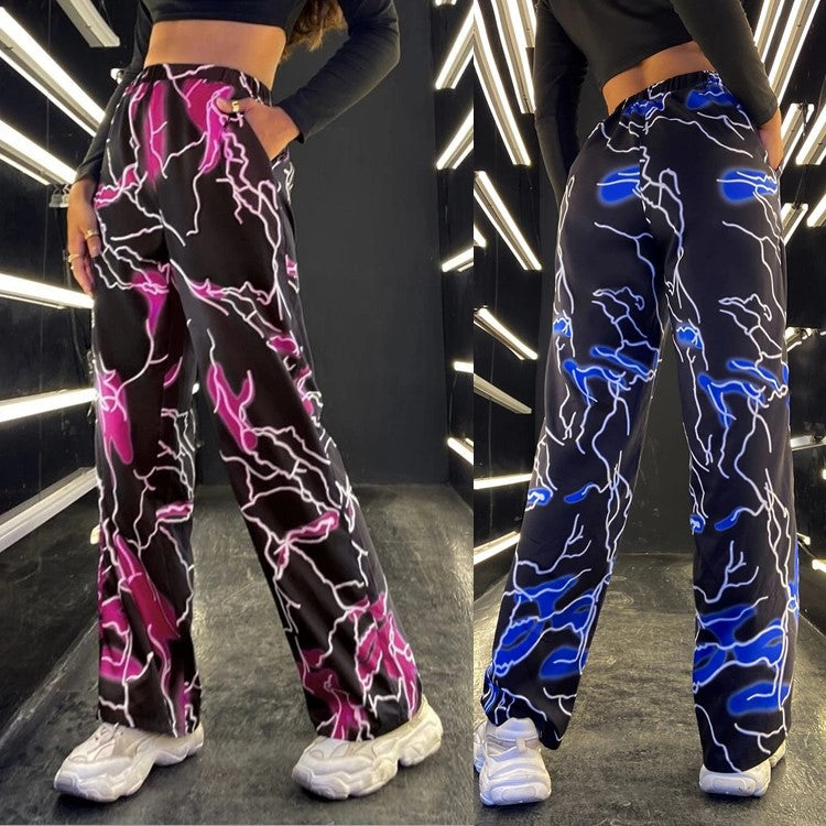 Damen stylische weite Hosen mit einzigartigem Blitzeffekt Stalluxe