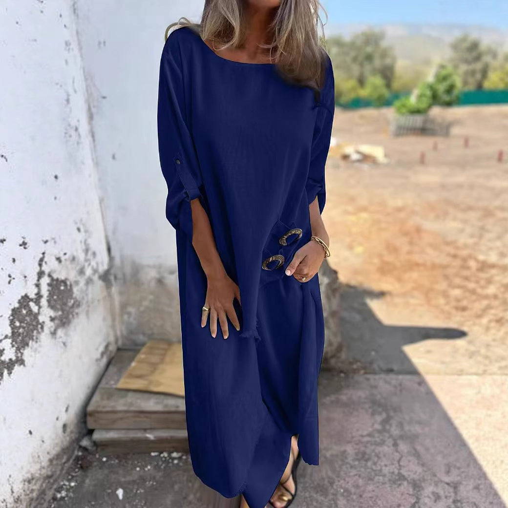 Women's Relaxed Fit Midi Dress Stalluxe