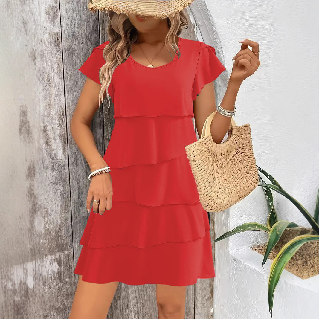 Damen Stufen-Rüschenkleid Stalluxe