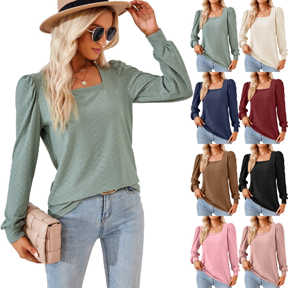 Damen Leichtes Blusenshirt mit eleganten Puffärmeln und strukturiertem Design Stalluxe