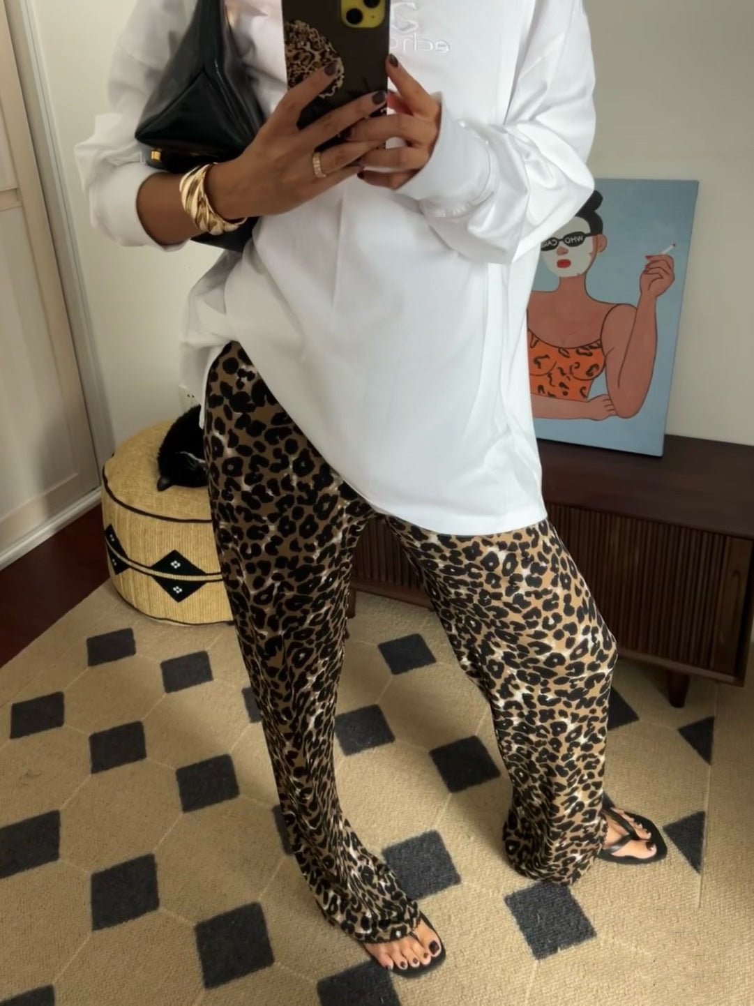 Damen Stylische Leoprint-Hosen im lässigen Schnitt Stalluxe