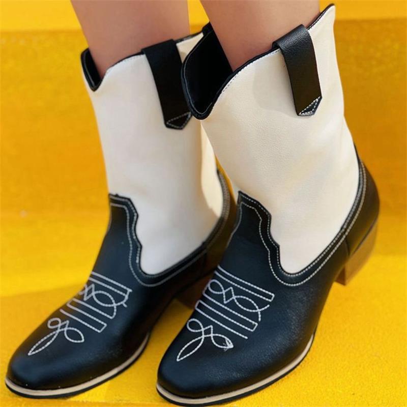 Damen Cowboy-Stiefel mit detailreicher Stickerei und modischem Schnitt Stalluxe