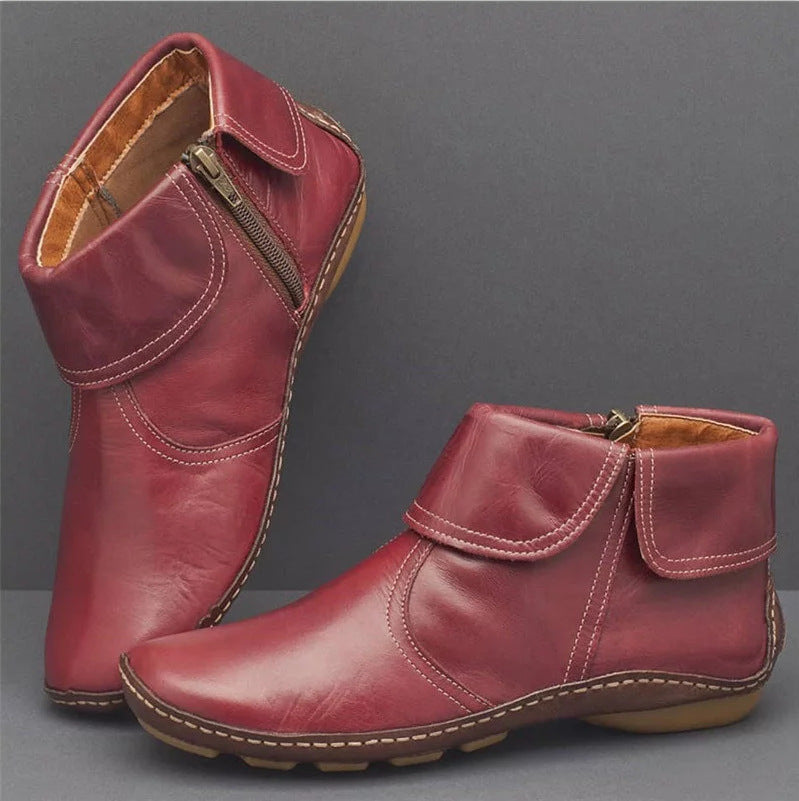Damen Elegante Stiefeletten aus hochwertigem Leder mit seitlichem Reißverschluss Stalluxe