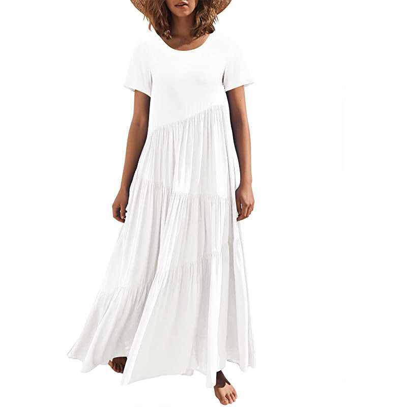 Damen Maxikleid mit lässiger Passform und fließendem Saum Stalluxe