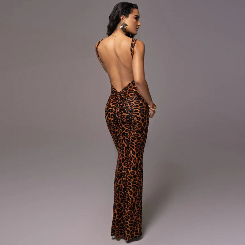 Damen Figurbetontes Animal-Print Kleid Stalluxe