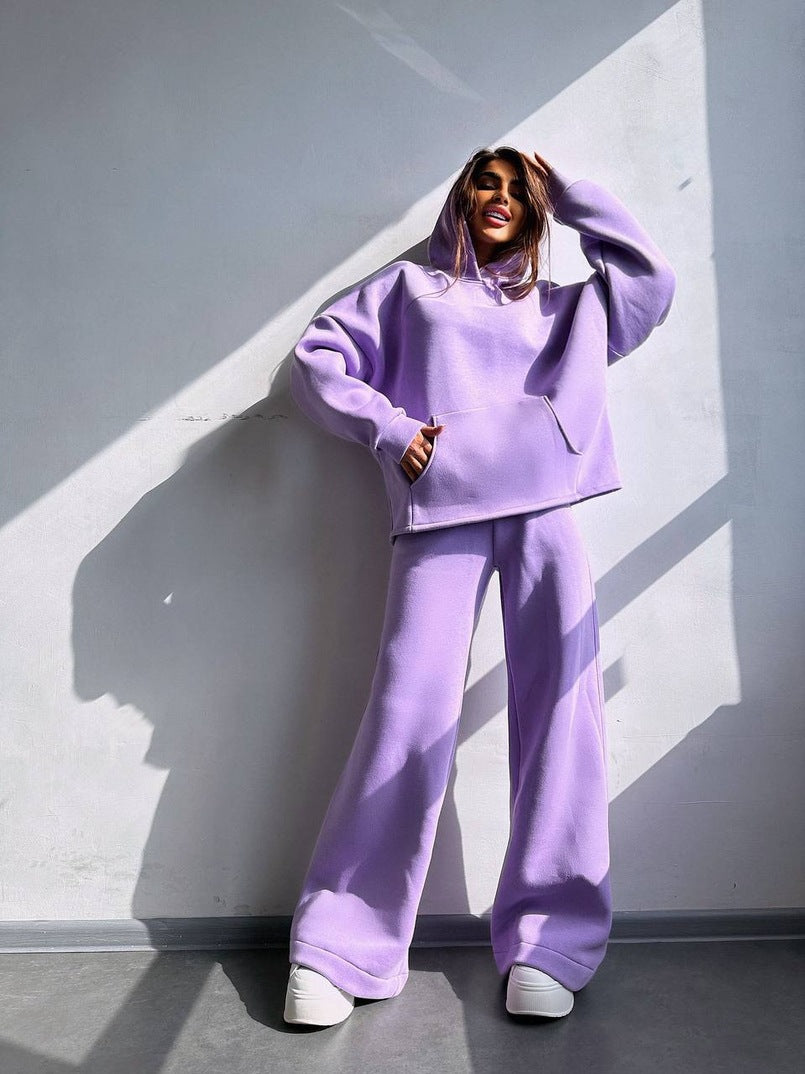 Damen lässiger Kapuzenpullover mit weitem Schnitt und bequemen Beinen Stalluxe