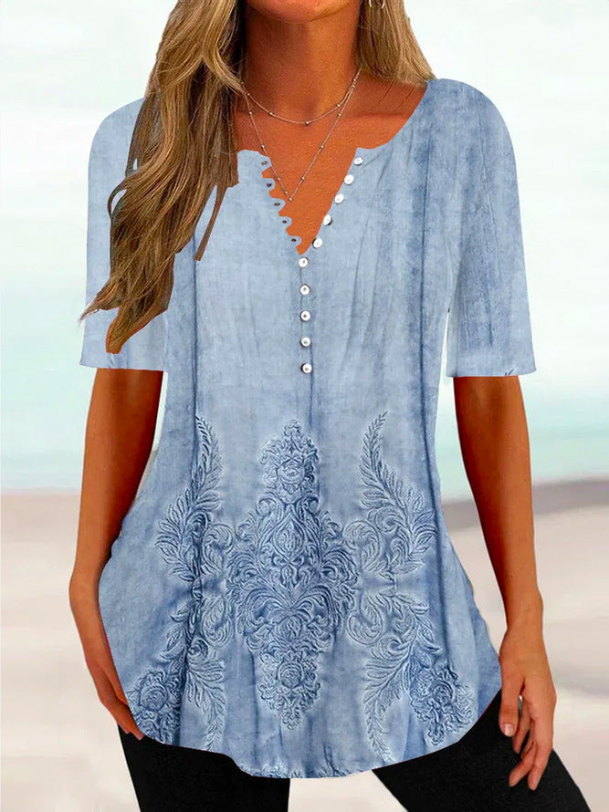 Damen Elegantes und lockeres Shirt mit floralem Design Stalluxe