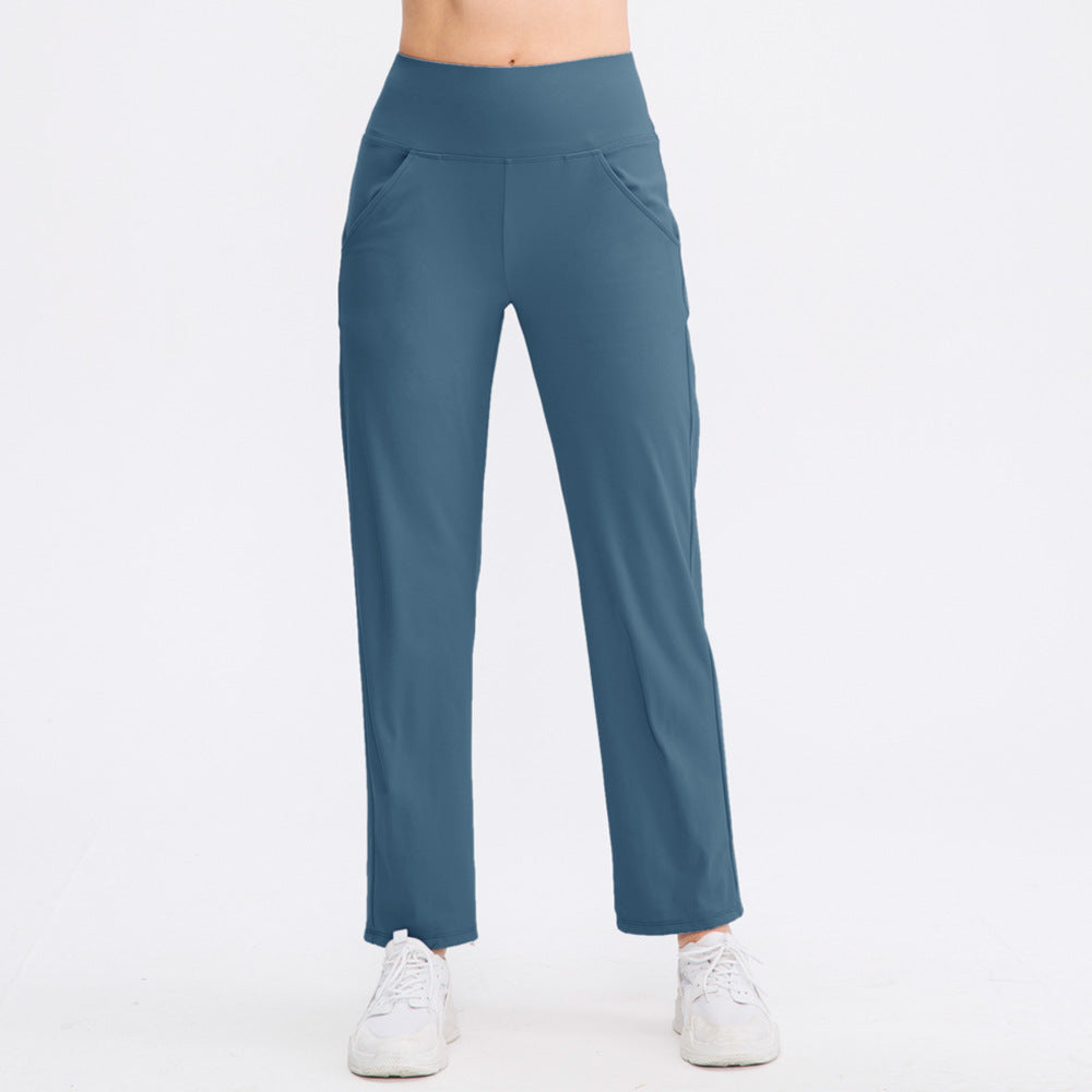 Damen Bequeme Sporthose mit hohem Bund und praktischen Seitentaschen Stalluxe