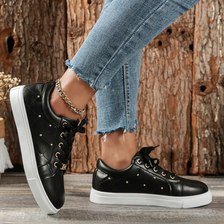Damen Sportliche Sneakers im eleganten Steppmuster Stalluxe
