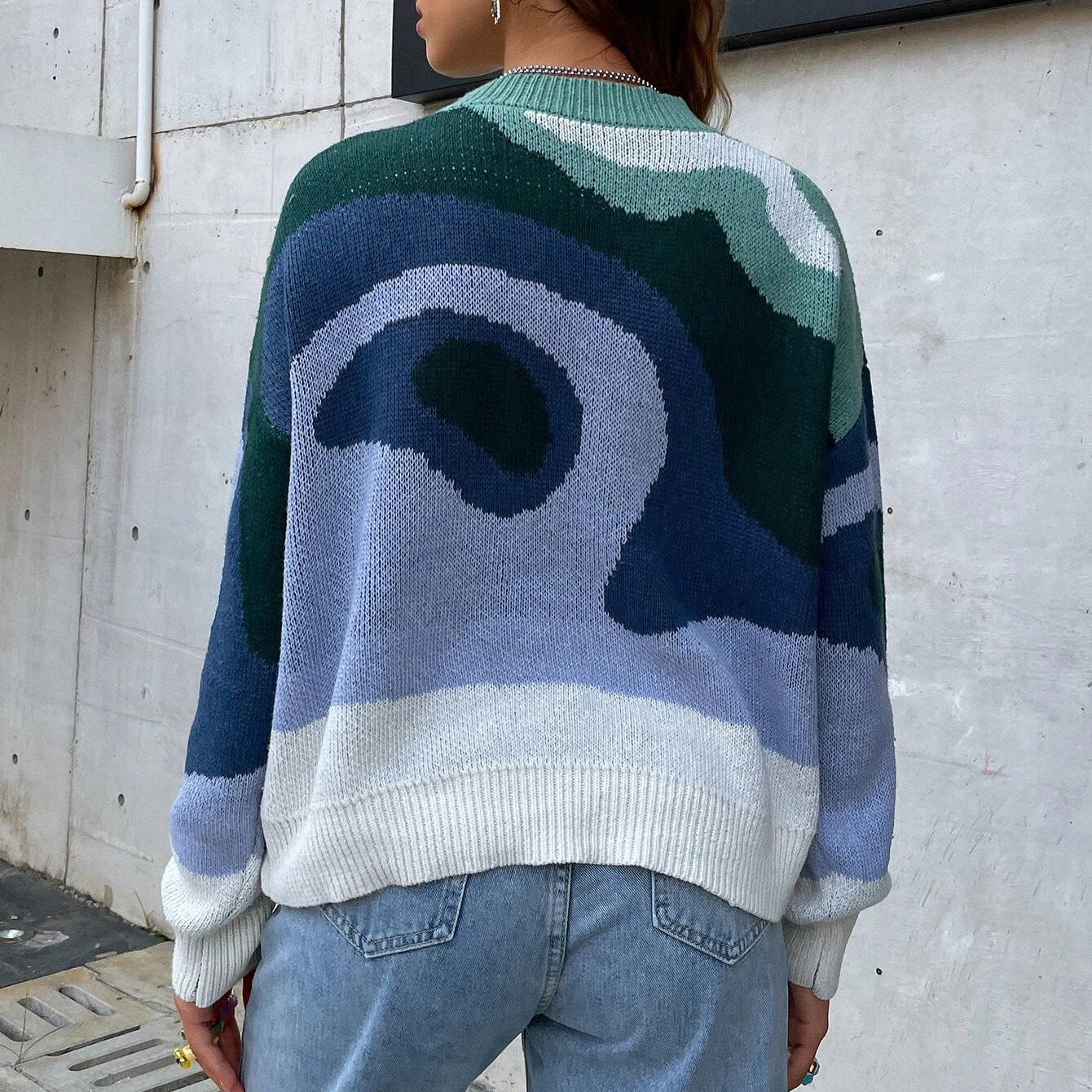 Damen Modischer Pullover mit kreativen Farben und weichem Strick Stalluxe