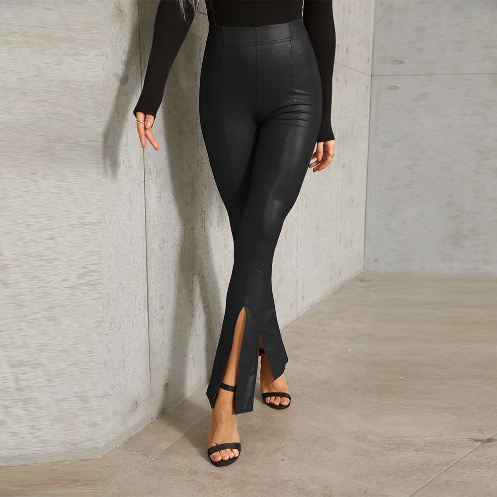 Damen Hochgezogene Leggings mit seitlichen Schlitzen Stalluxe