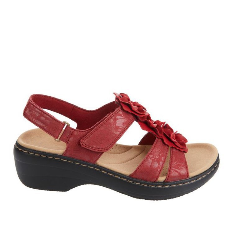 Damen Sandalen mit modischer Blütenapplikation und ergonomischer Fußbettung Stalluxe