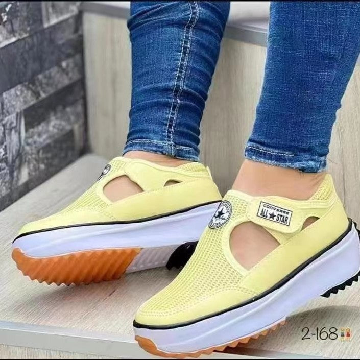 Damen trendige Slip-On Sneakers mit rutschfester Sohle und atmungsaktiver Mesh-Oberfläche Stalluxe