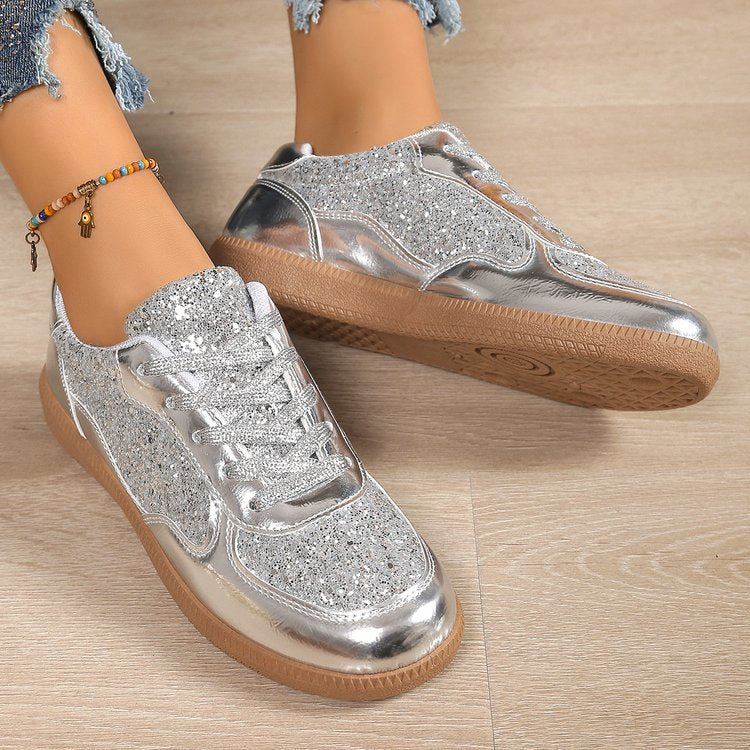 Damen Glitzernde Sneakers mit modischem Obermaterial und bequemer Sohle Stalluxe