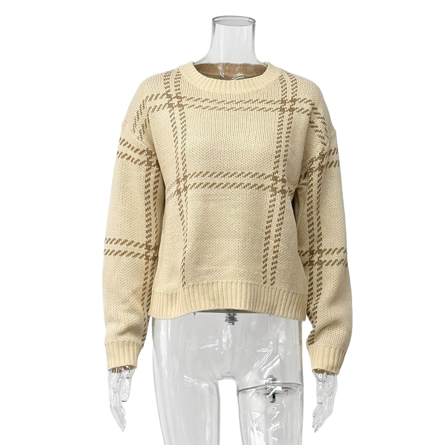 Damen Karierter Strickpullover Stalluxe