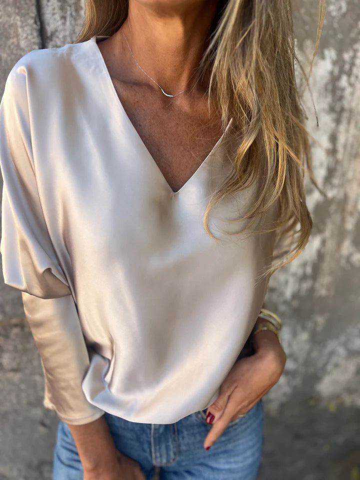 Damen Elegantes und modernes Oberteil mit einzigartigem Ausschnitt und voluminösen Ärmeln Stalluxe