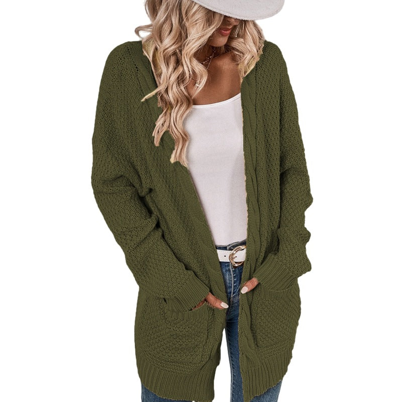 Damen Großer Strickcardigan mit aufwendigem Maschenmuster und praktischen Taschen Stalluxe