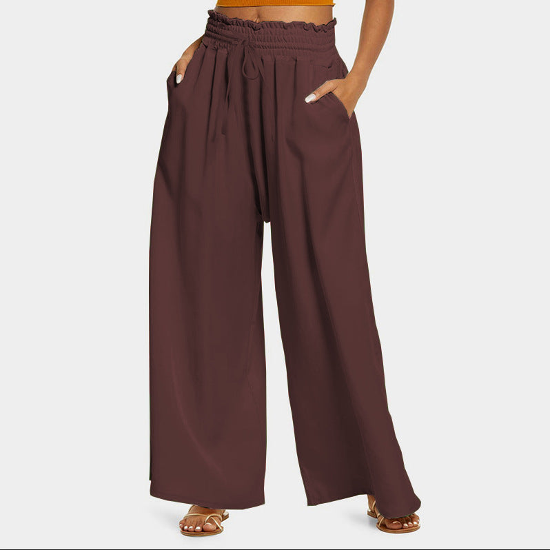 Damen Weite-Leg Hohe Taille Hose Stalluxe