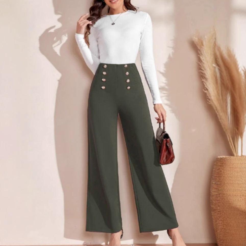 Damen Hochtaillierte Palazzo-Hosen Stalluxe