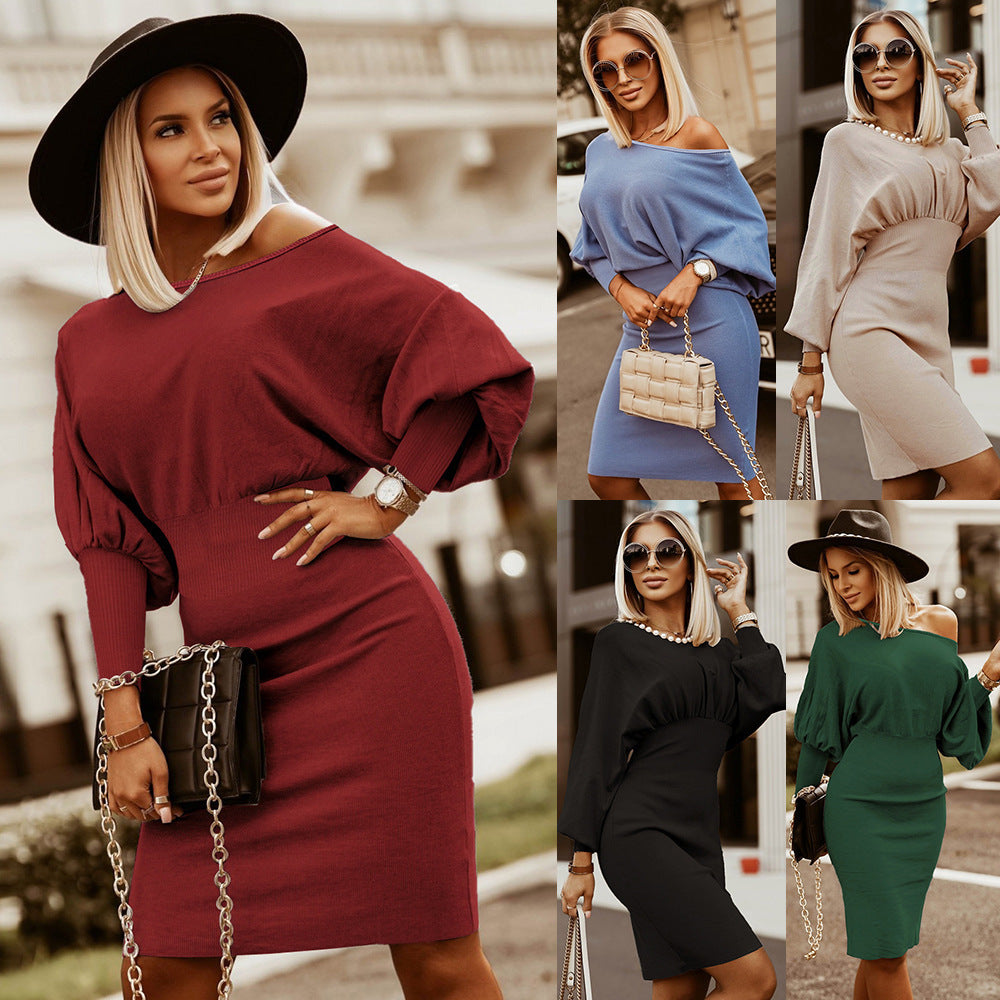 Women's Off-Shoulder Knit Dress Stalluxe