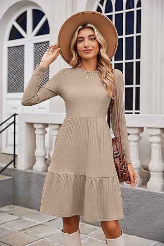 Damen Maxikleid mit Rippstruktur und weitem Rock Stalluxe