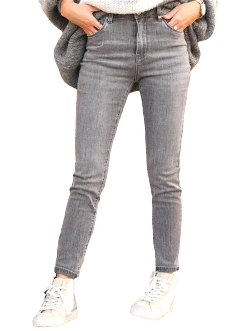 Damen figurbetonte Jeans im Vintage-Look mit hohem Bund und knöchellanger Passform Stalluxe