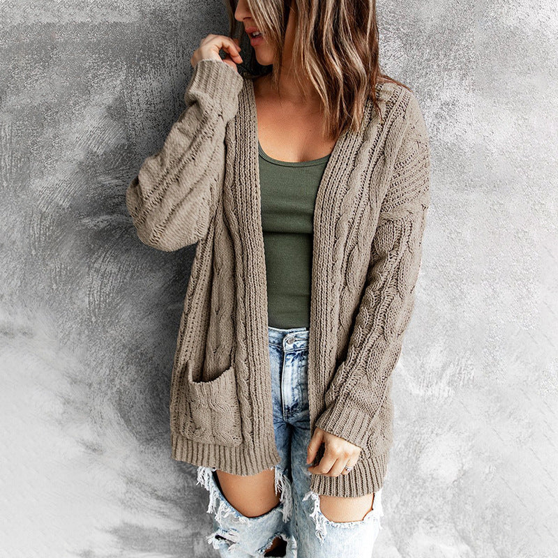 Damen Strickjacke mit Kabelmuster Stalluxe