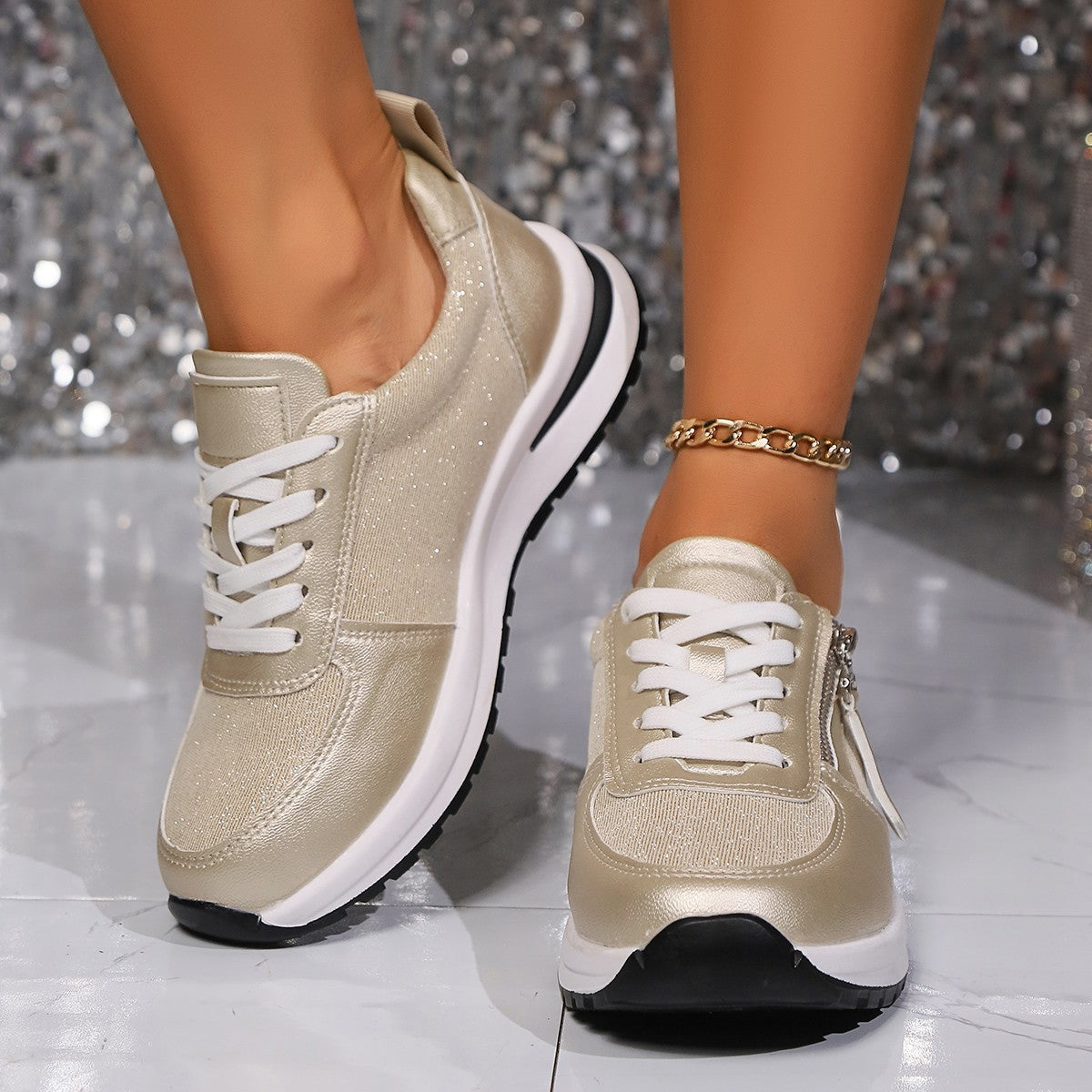 Damen modische Sneakers mit praktischem Reißverschluss und komfortabler Sohle Stalluxe