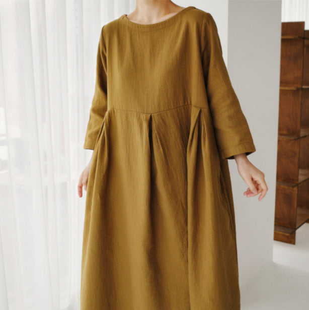 Damen lässiges Sommerkleid im A-Linien Schnitt mit 3/4 Ärmeln Stalluxe