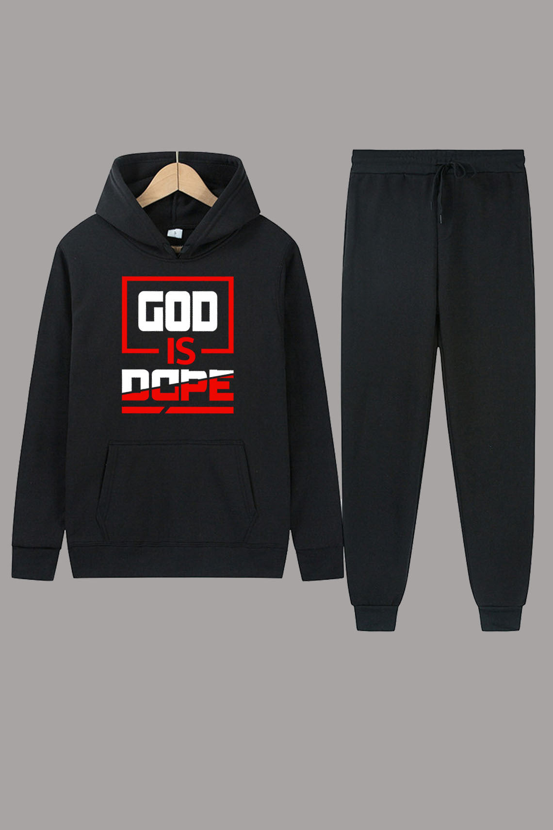 Herren sportliches Hoodie- und Jogginghose-Set mit inspirierendem Schriftzug Stalluxe