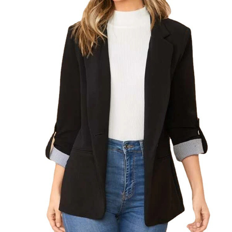 Damen Elegante Blazerjacke mit Kontrastdetails Stalluxe