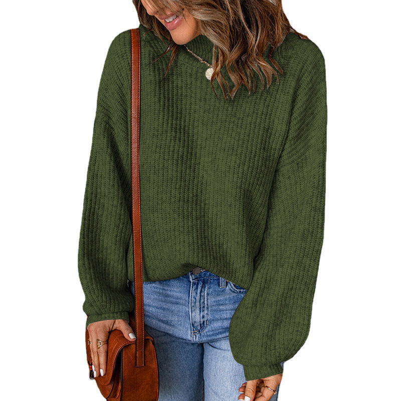 Damen Übergroßer Pullover mit strukturiertem Muster und hochgeschlossenen Ausschnitt Stalluxe