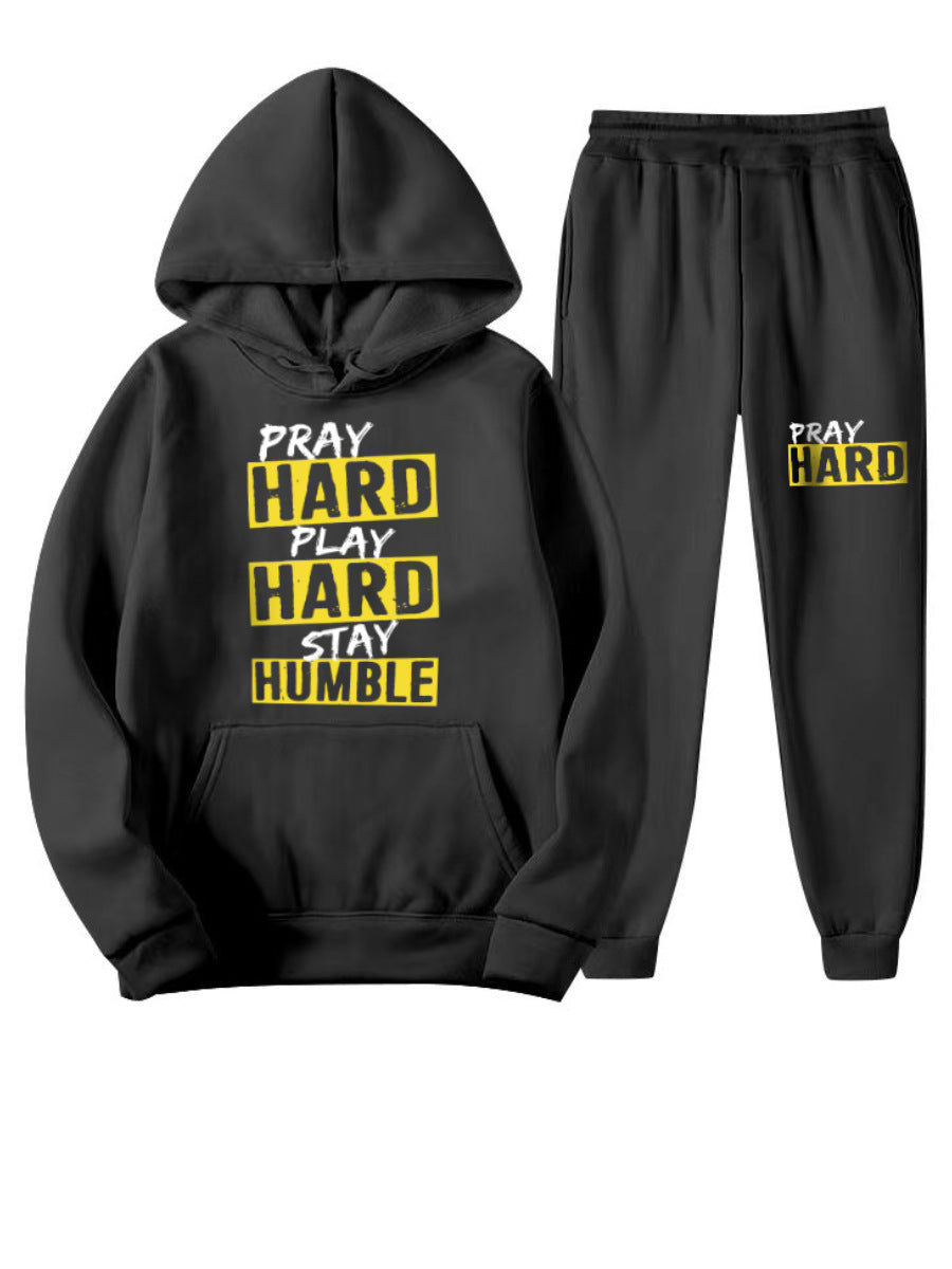 Damen lässiges Hoodie und Jogginghose Set mit kreativem Grafikdesign Stalluxe