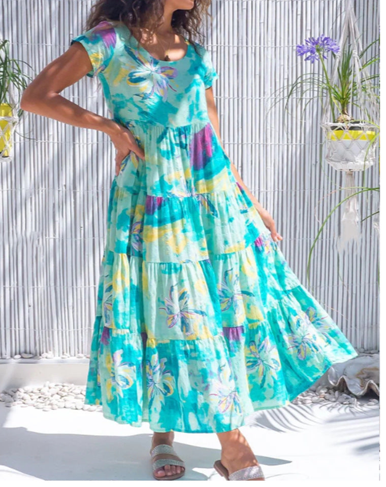 Damen maxikleid mit traumhaften Blumendruck Stalluxe