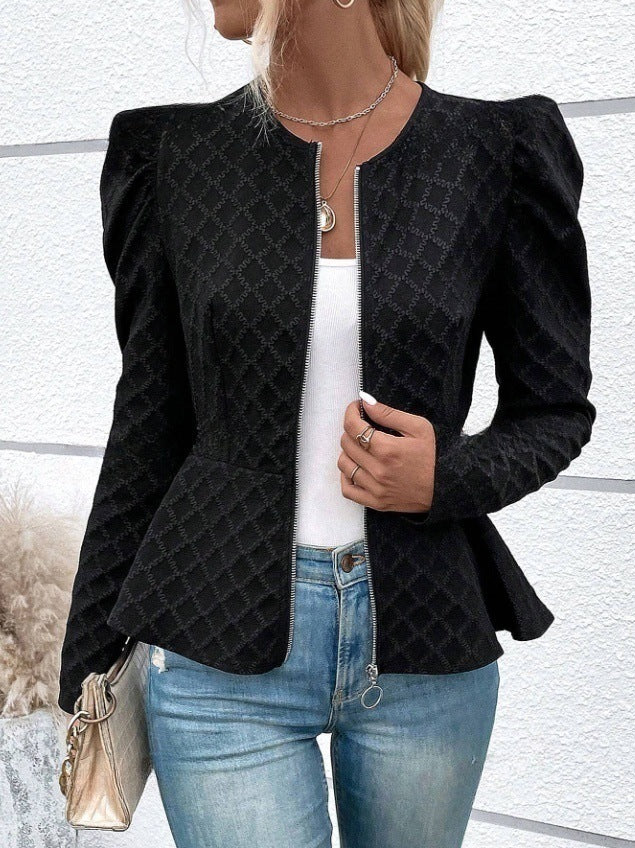 Damen modischer Blazer mit Puffärmeln Stalluxe