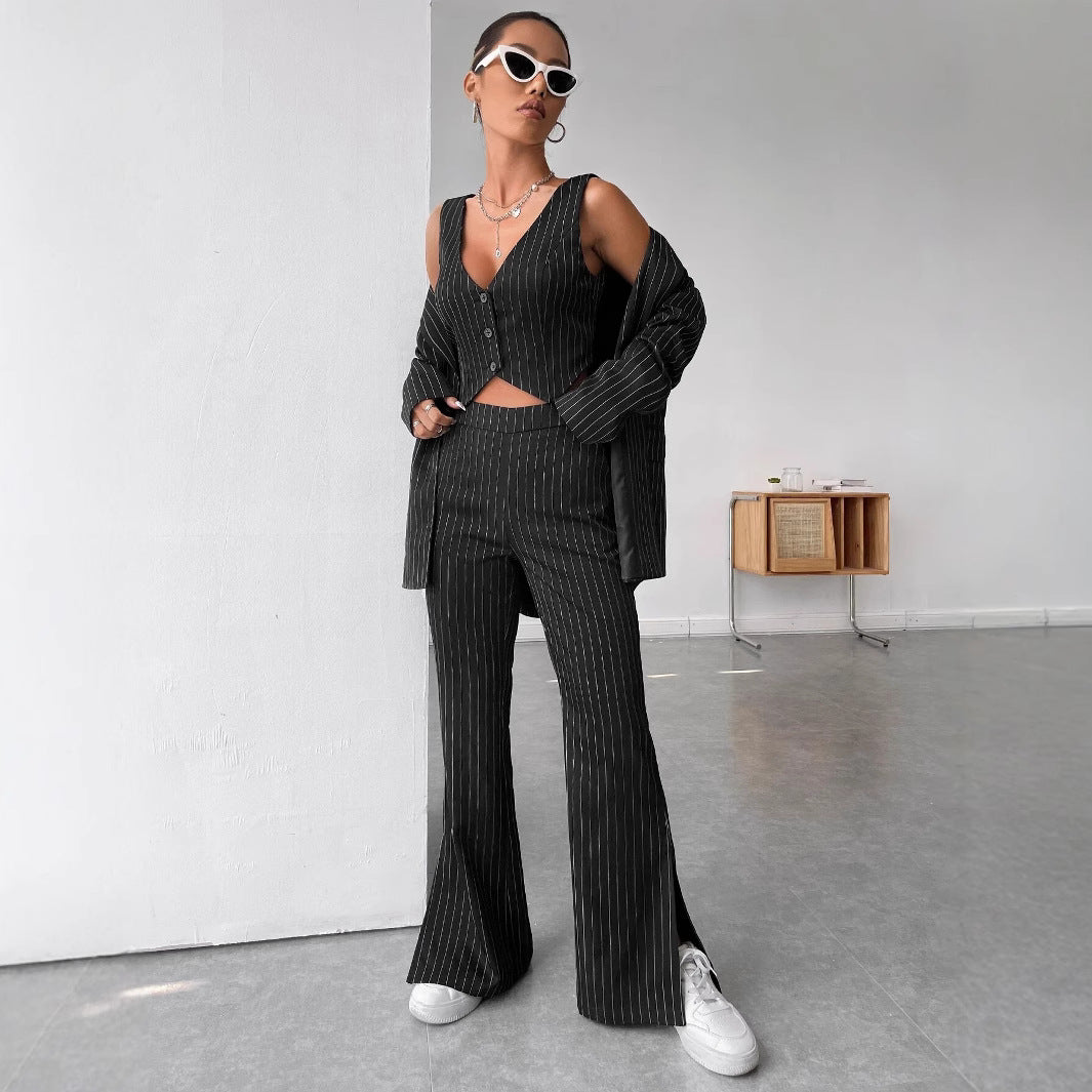 Damen Übergroßer Streifenblazer Stalluxe