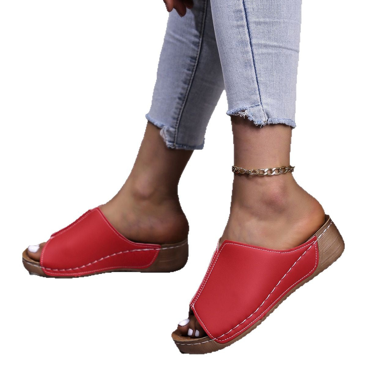 Damen Komfortable Riemen-Pantoletten mit ergonomischer Sohle Stalluxe
