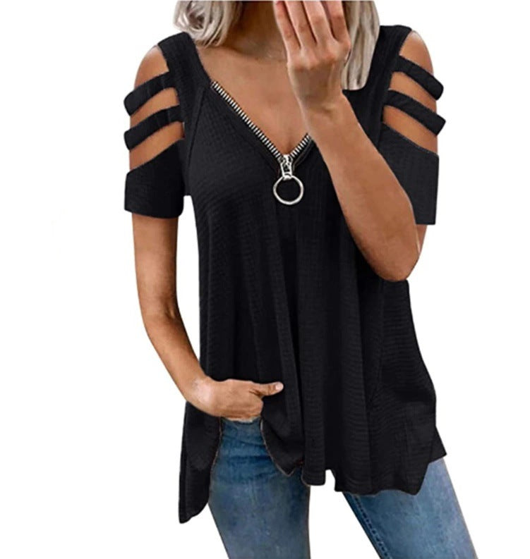 Damen Strickpullover mit modischen Cut-Out-Ärmeln Stalluxe