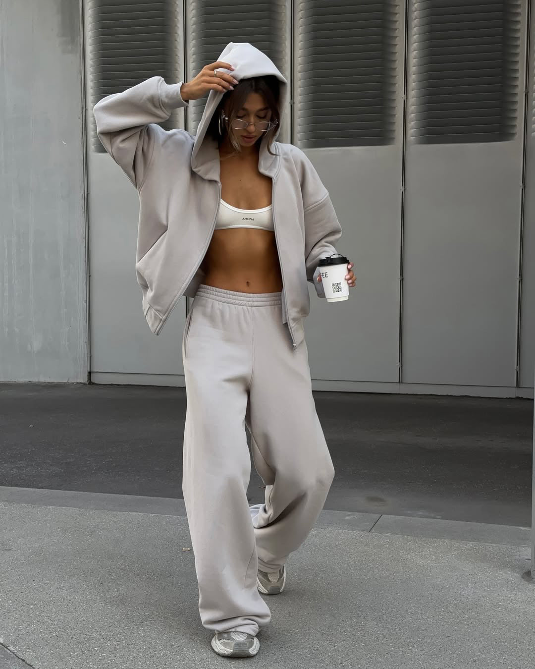 Damen lässiger Oversize Sweatanzug mit kapuze und weitem Schnitt Stalluxe