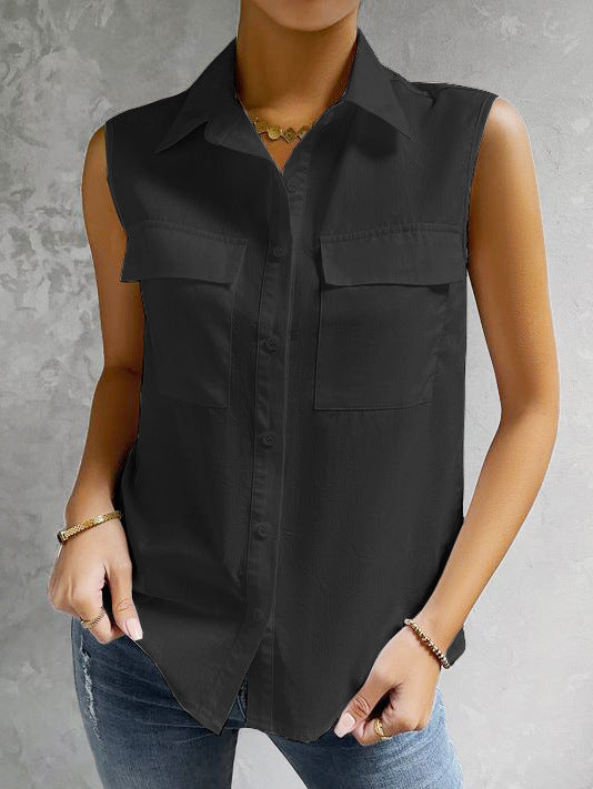 Damen ärmelloses Hemblusenshirt Stalluxe