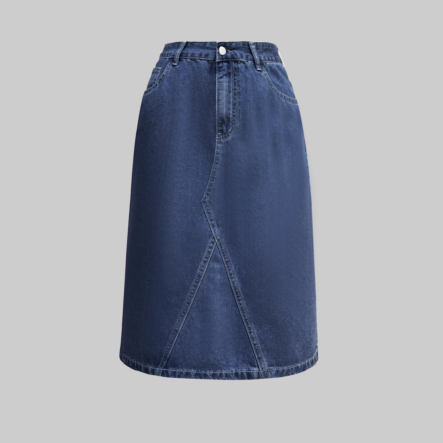 Damen Denim-Midirock mit praktischen Taschen und figurschmeichelndem Schnitt Stalluxe