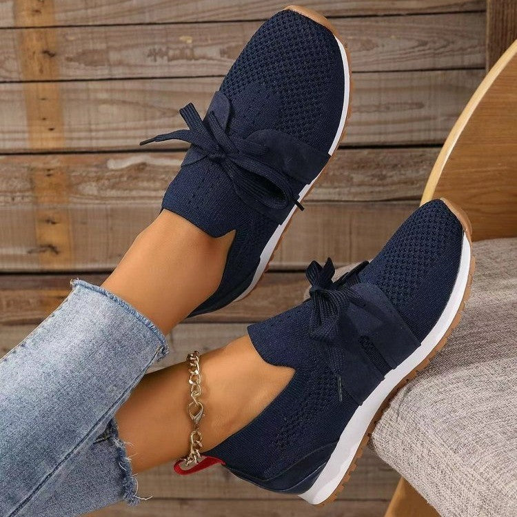 Damen Sportliche Sneakers mit atmungsaktivem Strickmaterial und elegantem Schnürsystem Stalluxe