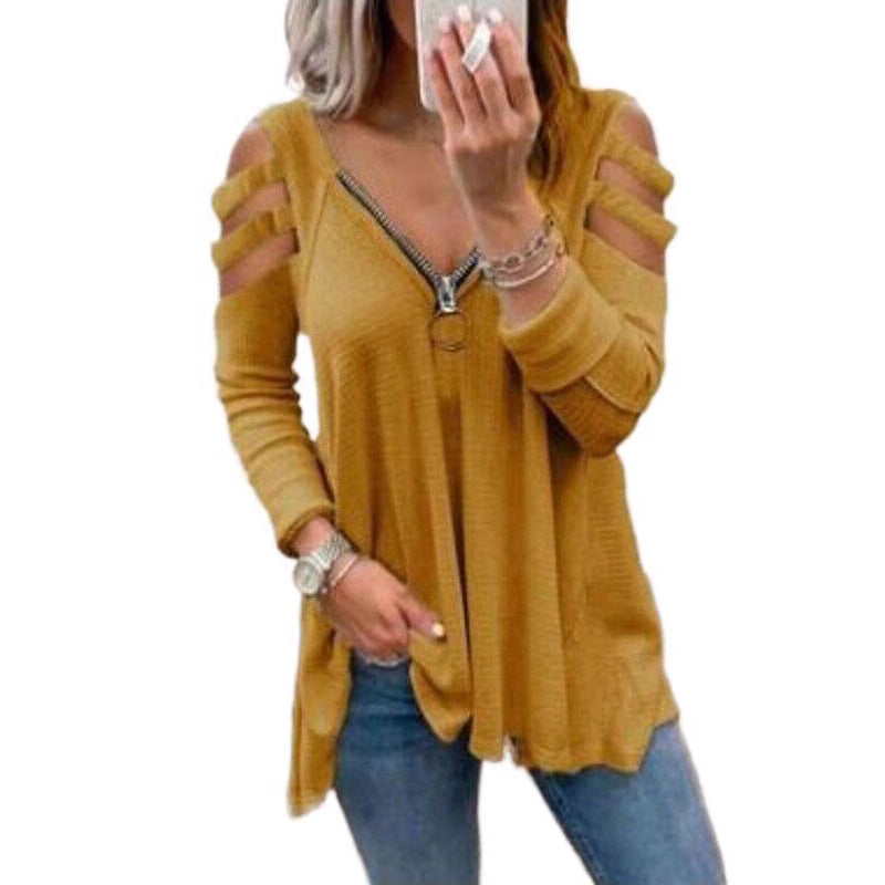 Damen Strickpullover mit modischen Cut-Out-Ärmeln Stalluxe