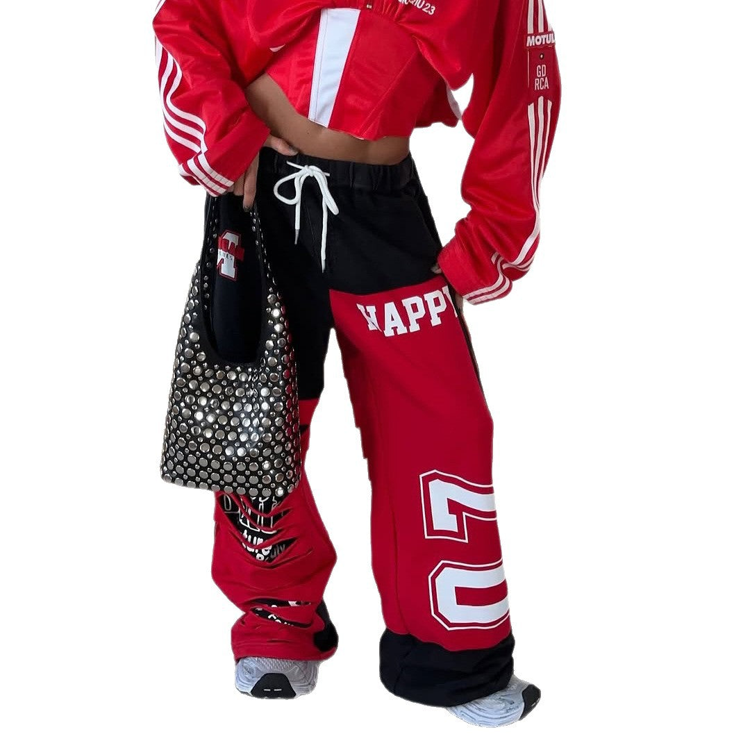 Damen Sportliche Baggy-Hose mit kreativen Cut-Outs und lässigem Stil Stalluxe