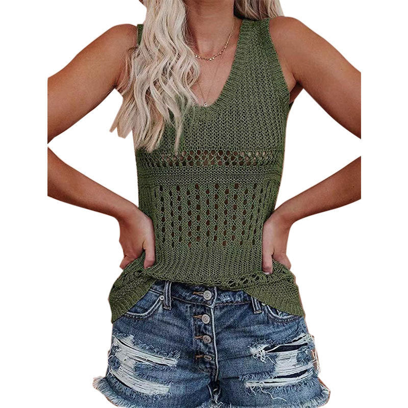 Damen Stricktanktop mit vielseitigem Lochmuster Stalluxe