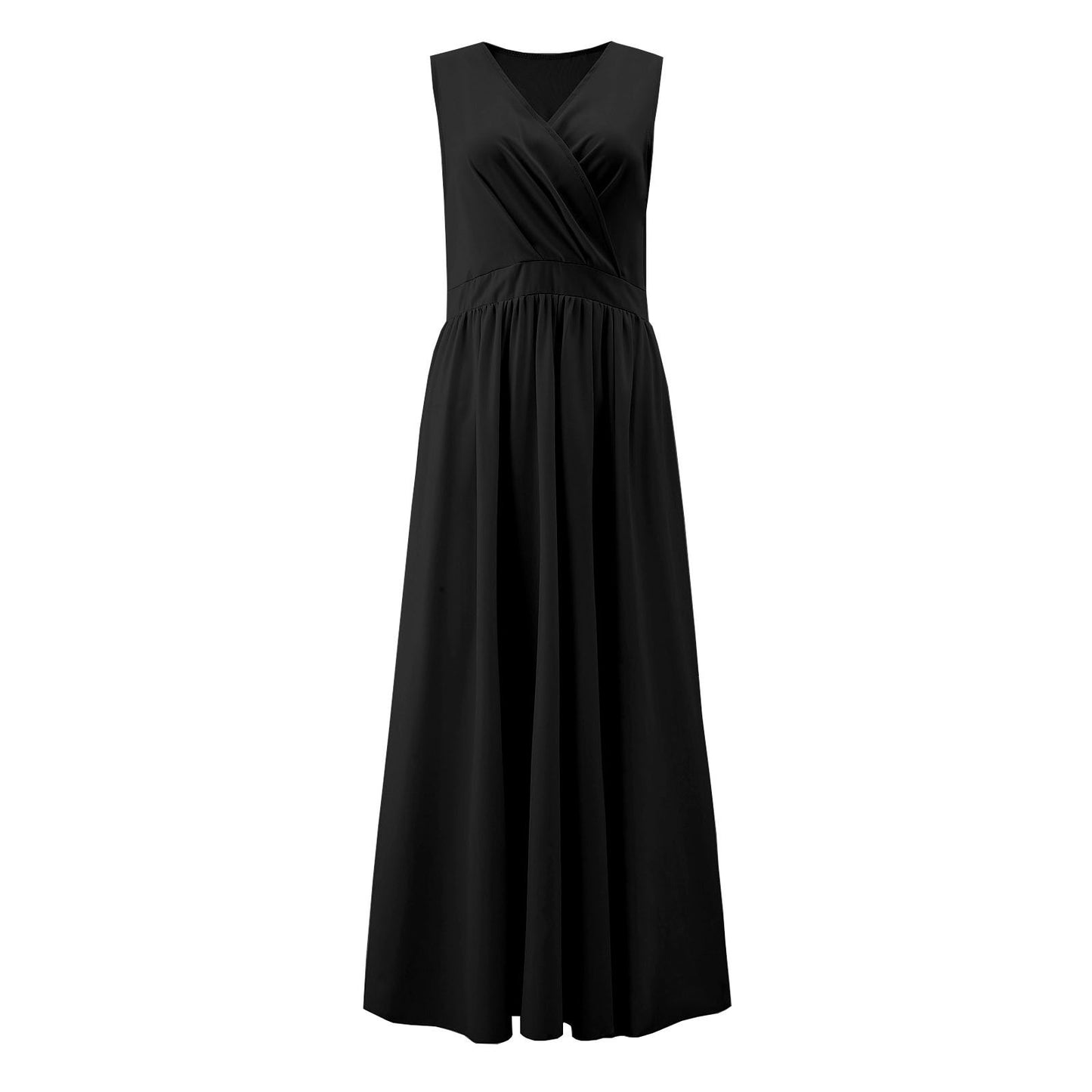 Damen Maxikleid mit Wickeloptik und fließendem Saum Stalluxe