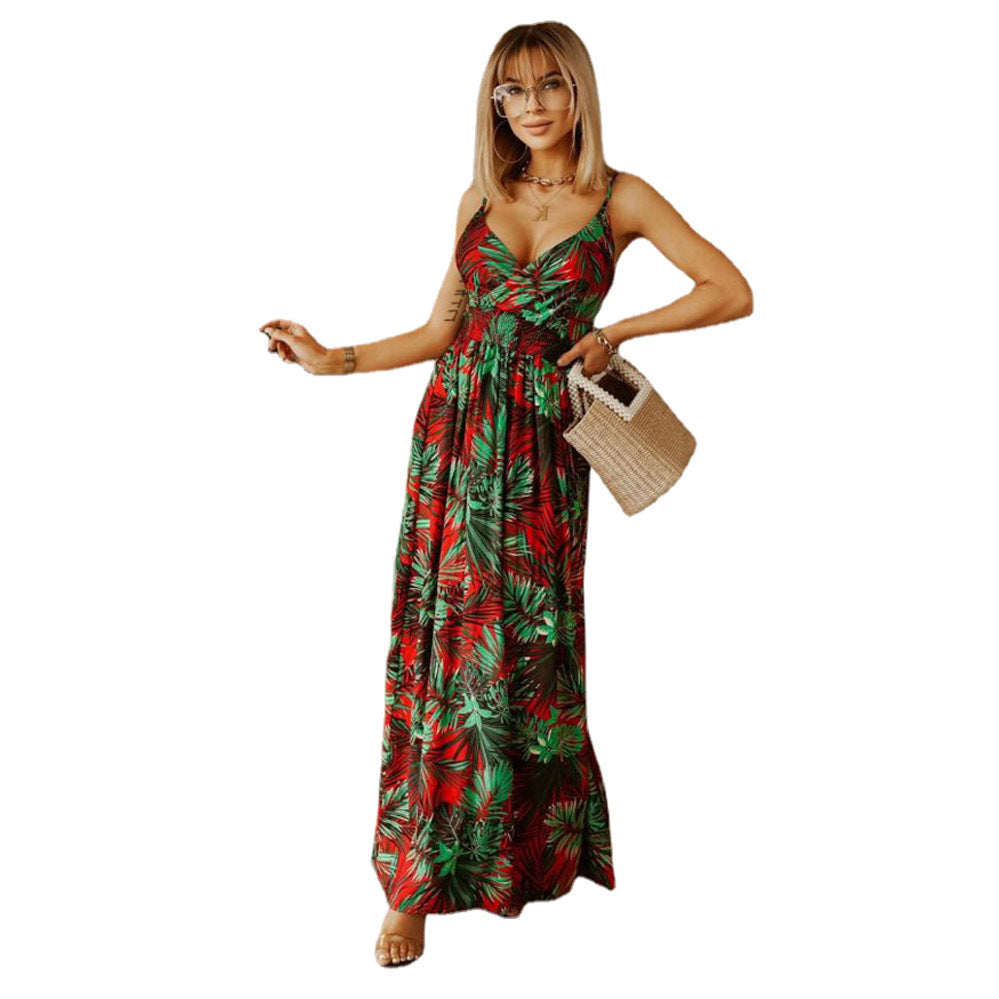 Damen Maxikleid mit floralen Mustern und raffiniertem Schnitt Stalluxe