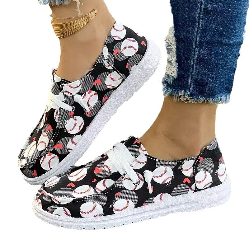 Damen Sneaker mit Football-Motiv Stalluxe