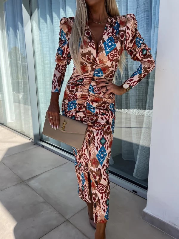 Damen Maxikleid mit raffinierten Rüschendetails Stalluxe