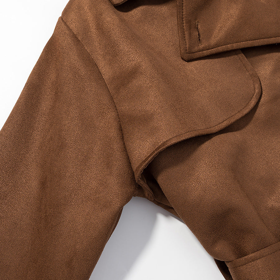 Damen Eleganter Trenchcoat mit taillierbarem Gürtel und klassischem Revers Stalluxe